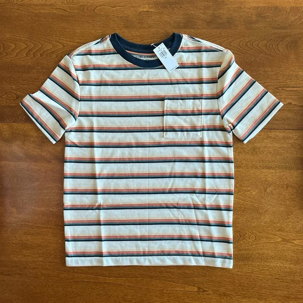 Old Navy striped pocket tees M 8 NWT